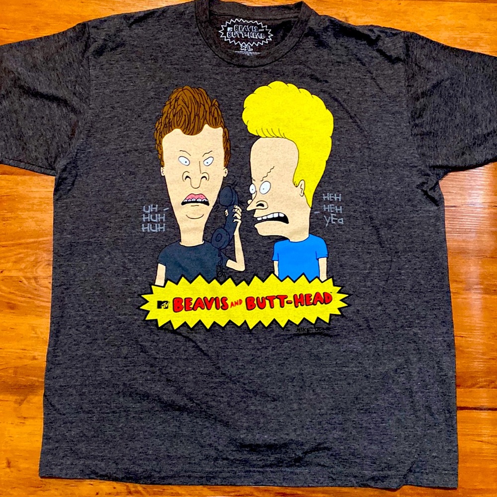 Charcoal T-shirt featuring Beavis and Butthead